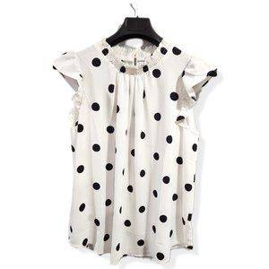 Loft Outlet Sleeveless Flutter Top, Size Large, New With Tags